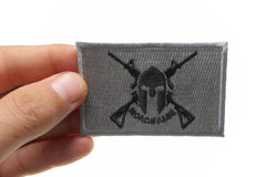 Black and Gray Come and Take It Molon Labe Spartan Crossed Rifles Patch - 3x2 inch