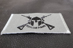 Black and Gray Come and Take It Molon Labe Spartan Crossed Rifles Patch - 3x2 inch