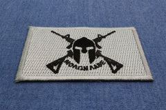 Black and Gray Come and Take It Molon Labe Spartan Crossed Rifles Patch - 3x2 inch