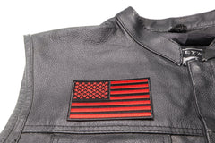 Black and Red American Flag Patch 4 Inch - 4x2.5 inch