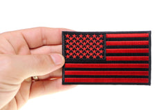 Black and Red American Flag Patch 4 Inch - 4x2.5 inch