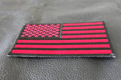 Black and Red American Flag Patch 4 Inch - 4x2.5 inch