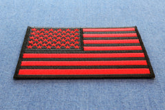 Black and Red American Flag Patch 4 Inch - 4x2.5 inch