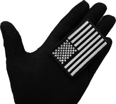 Black and White American Flag Patch - 3x2 inch