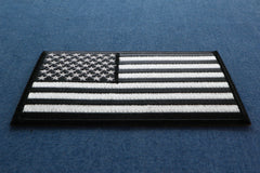 Black and White American Flag Patch with Black Borders - 5x3 inch