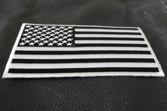 Black and White American Flag Patch with White Borders - 5x3 inch