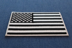 Black and White American Flag Patch with White Borders - 5x3 inch