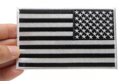 Black and White American REVERSED Flag Patch with White Borders - 5x3 inch