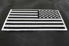 Black and White American REVERSED Flag Patch with White Borders - 5x3 inch