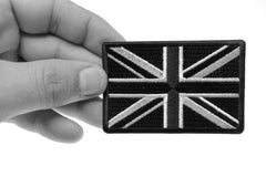 Black and White UK Flag Patch - 3x2 inch