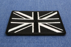 Black and White UK Flag Patch - 3x2 inch