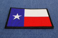 Black Border Texas Flag Patch - 3x2 inch