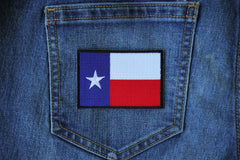 Black Border Texas Flag Patch - 3x2 inch