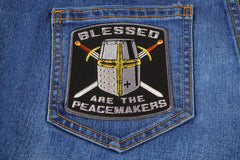 Blessed Are The Peacemakers Knight Christian Patch - 3.5x3.75 inch