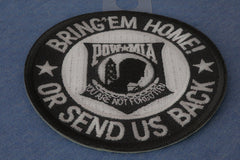 Bring Em Home or Send US Back Small Iron on Patch - 3x3 inch