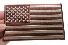 Brown Subdued American Flag Patch - 5x3 inch