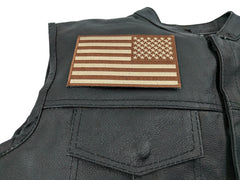 Brown Subdued American REVERSED Flag Patch - 5x3 inch