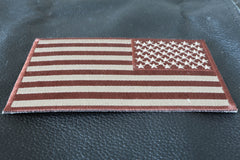 Brown Subdued American REVERSED Flag Patch - 5x3 inch