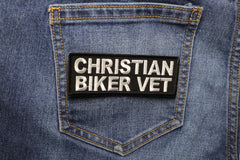 Christian Biker Vet Patch - 4x1.5 inch