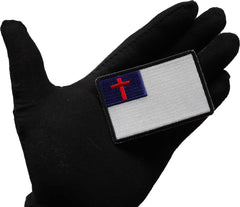 Christian Flag Patch with Black Borders - 3x2 inch