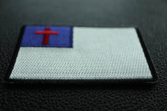 Christian Flag Patch with Black Borders - 3x2 inch