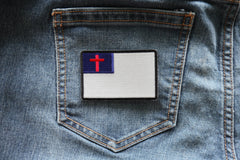 Christian Flag Patch with Black Borders - 3x2 inch