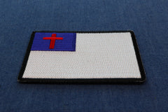 Christian Flag Patch with Black Borders - 3x2 inch