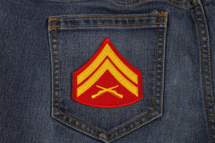 Corporal Patch in Red and Yellow - 3x3.2 inch