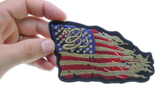 Don't Tread on Me Tattered US Flag Patch - 4.5x3.5 inch