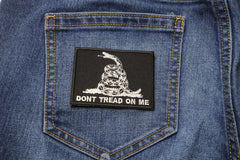 Don't Tread On Me Black White Patch - 3x2 inch