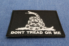 Don't Tread On Me Black White Patch - 3x2 inch