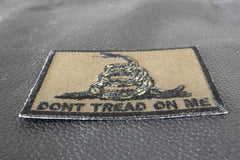 Don't Tread On Me Gadsden Flag Black Over Army Green Patch - 3x2.25 inch