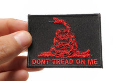 Don't Tread On Me Gadsden Flag Red Over Black Patch - 3x2.25 inch