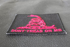 Don't Tread On Me Gadsden Flag Red Over Black Patch - 3x2.25 inch