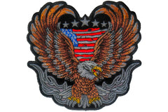 Patriotic Biker Eagle Patch Iron on applique - 4x3.8 inch