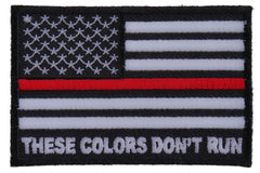 These Colors Don't Run Red Line US Flag Patch - 3x2 inch