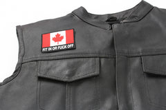 Canadian Flag Patch Fit in or Fuck Off - 3x2.6 inch