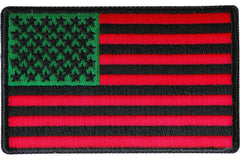 American Flag with African Colors Iron on Patch - 3.2x2 inch