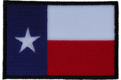 Black Border Texas Flag Patch - 3x2 inch