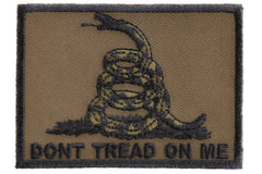 Don't Tread On Me Gadsden Flag Black Over Army Green Patch - 3x2.25 inch