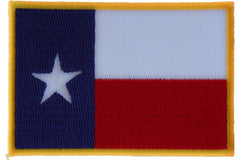 Gold Border Texas Flag Patch - 3x2 inch