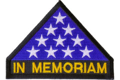 In Memoriam Folded Flag Patch - 3.5x2.5 inch