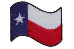 Waving Texas Flag Patch - 3x2.75 inch