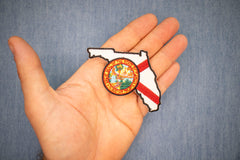 Florida Patch with State Seal and Map - 3x2.5 inch