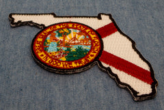 Florida Patch with State Seal and Map - 3x2.5 inch