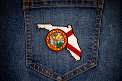 Florida Patch with State Seal and Map - 3x2.5 inch