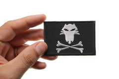 Fox and Cross Bones Flag Pirate Patch - 3x2 inch