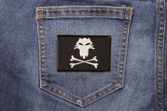 Fox and Cross Bones Flag Pirate Patch - 3x2 inch