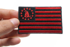 Gadsden American Flag Red Black Patch - 3.5x2.2 inch