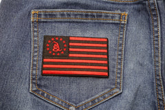 Gadsden American Flag Red Black Patch - 3.5x2.2 inch